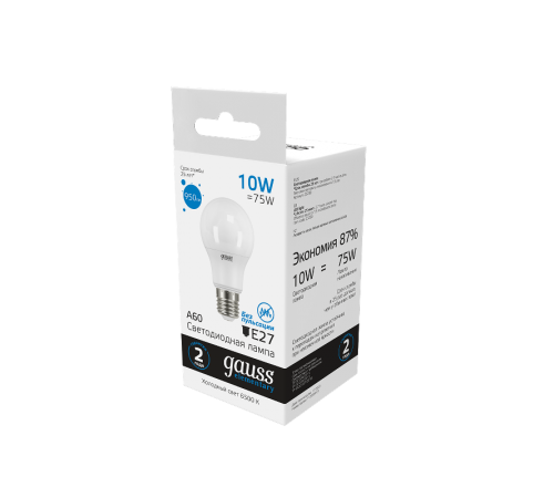 Лампа светодиодная LED 10Вт E27 220В 6500К Elementary A60  23230  Gauss