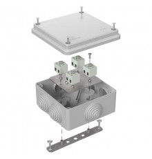 Коробка огнестойкая для о/п 40-0300-FR1.5-8 Е15-Е120 RAL7035 100х100х50 (14 шт/кор) серая  40-0300-7035-FR1.5-8  Промрукав