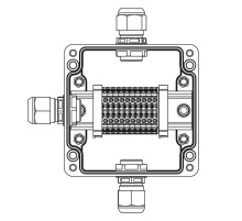 Взрывозащищенная клеммная коробка из полиэстера TBE-P-03-(10xCBC.2)-1xPABMP(A)-1xPABMP(C)-1xPABMP(D)1Ex e IIC Т5 Gb / Ex tb IIICT95°C Db IP66  1231.0