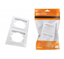 Рамка 2-х постовая горизонтальная белая "Лама"   SQ1815-0030  TDM