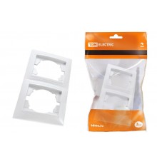 Рамка 2-х постовая горизонтальная белая "Лама"   SQ1815-0030  TDM