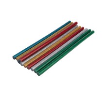 Клеевые стержни , 11 мм, 270 мм, цветные с блестками, 10 шт., хедер  09-1285  REXANT