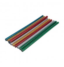 Клеевые стержни , 11 мм, 270 мм, цветные с блестками, 10 шт., хедер  09-1285  REXANT