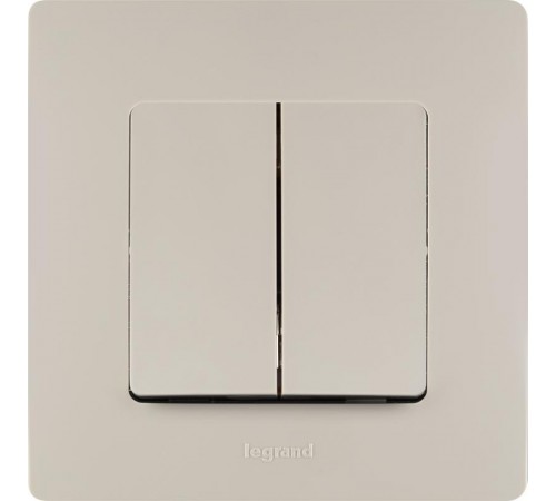 Etika Слоновая кость Выключатель 2-х клавишный, 10А, винтовые клеммы  672302  Legrand