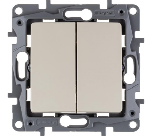 Etika Слоновая кость Выключатель 2-х клавишный, 10А, винтовые клеммы  672302  Legrand