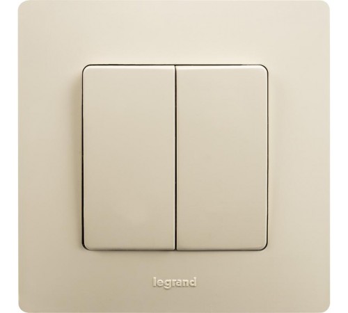 Etika Слоновая кость Выключатель 2-х клавишный, 10А, винтовые клеммы  672302  Legrand