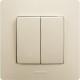 Etika Слоновая кость Выключатель 2-х клавишный, 10А, винтовые клеммы  672302  Legrand
