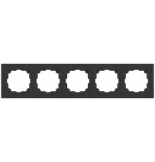Рамка для розеток и выключателей Intro Accent 6-505-07 на 5 постов, СУ, графит  Б0063733  Intro
