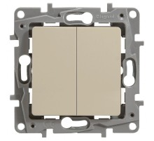 Etika Слоновая кость Выключатель 2-х клавишный, 10А, винтовые клеммы  672302  Legrand