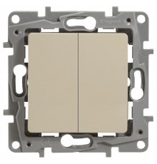 Etika Слоновая кость Выключатель 2-х клавишный, 10А, винтовые клеммы  672302  Legrand