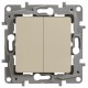 Etika Слоновая кость Выключатель 2-х клавишный, 10А, винтовые клеммы  672302  Legrand