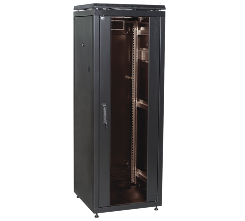 Шкаф сетевой 19" LINEA N 28U 600х1000 мм стеклянная передняя дверь черный  LN05-28U61-G  ITK