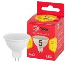 Лампа светодиодная LED MR16-5W-827-GU5.3 R (диод, софит, 7 Вт, тепл, GU 5.3) (10/100/4000)  Б0050230  ЭРА