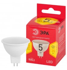 Лампа светодиодная LED MR16-5W-827-GU5.3 R (диод, софит, 7 Вт, тепл, GU 5.3) (10/100/4000)  Б0050230  ЭРА
