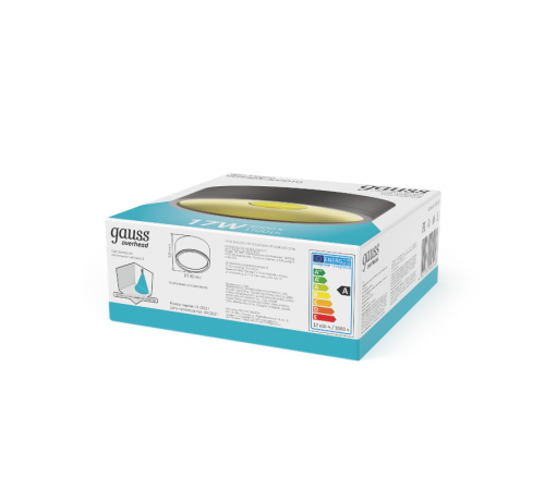 Светильник светодиодный накладной Overhead цилиндр 17W 1100lm 4000K 170-240V IP20 140*50мм черный золото LED 1/30  HD041  Gauss