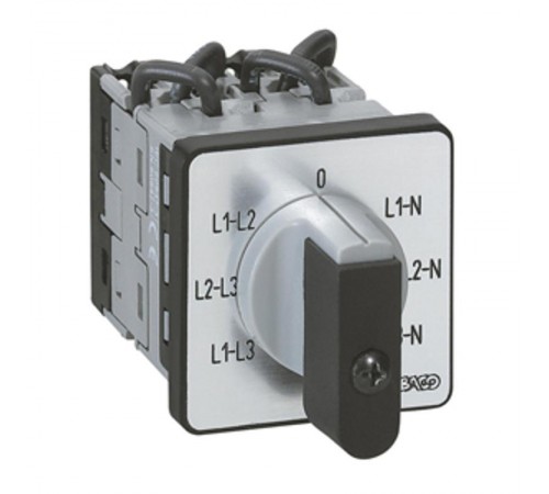 Переключатель электроизмерительных приборов - для вольтметра - PR 12 - 6 контактов - без нейтрали - крепление на дверце  014653  Legrand