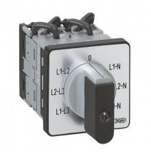 Переключатель электроизмерительных приборов - для вольтметра - PR 12 - 6 контактов - без нейтрали - крепление на дверце  014653  Legrand