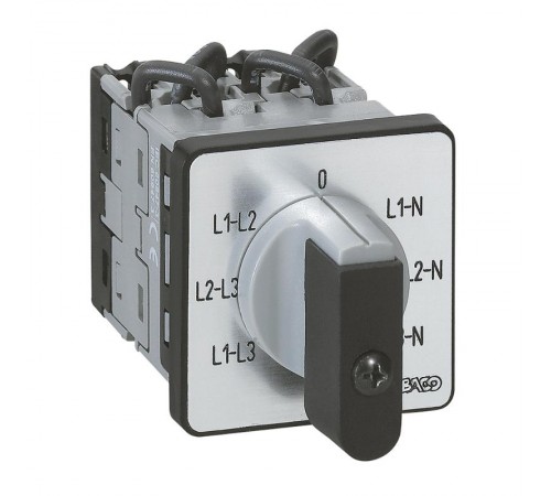 Переключатель электроизмерительных приборов - для вольтметра - PR 12 - 6 контактов - без нейтрали - крепление на дверце  014653  Legrand