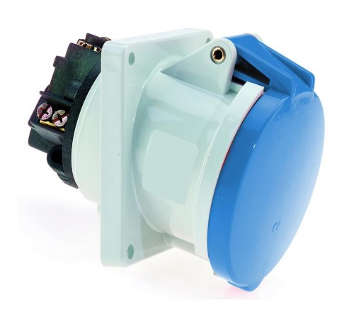 Розетка встраиваемая наклонная 63A 3р(2P+PE) 6h 230V IP44 114х114 12563 I 12563-Bals I Bals