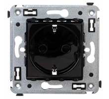 Розетка в стену, 2P+E, с з/ш, "Avanti", "Черный квадрат"  4402003  DKC