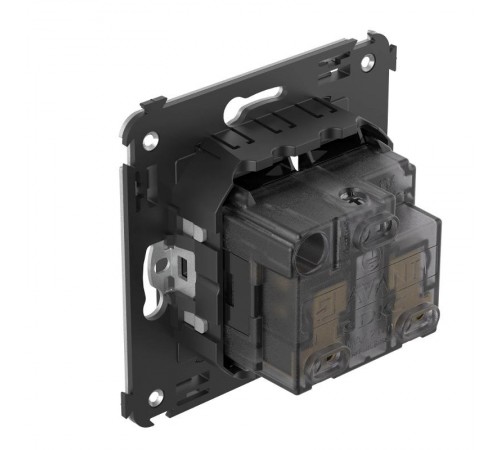 Розетка в стену, 2P+E, с з/ш, "Avanti", "Черный квадрат"  4402003  DKC