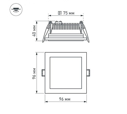 Светодиодная панель LT-S96x96WH 6W Day White 120deg  014934  Arlight