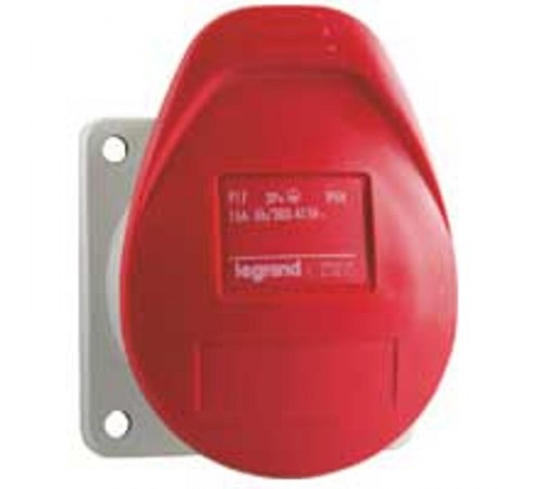 Встраиваемая прямая розетка с уменьшенным фланцем - P17 Tempra Pro - IP 44 - 380/415 В~ - 16 A - 3К+З  057358  Legrand