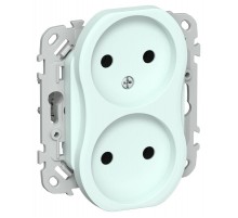 FLITE Розетка 2-ая без заземления без шторок быстрозажимные клеммы 10А РС02-1-ФлХЛ холодный лед  FI-R20-10-1-K94  IEK