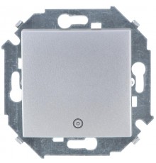 Simon 15 Алюминий Выключатель 1-кл кнопочный с пиктограммой, 16А 250В, винт. зажим  1591150-033  Simon