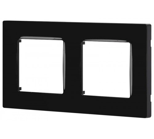 Рамка для розеток и выключателей  Серия 12 12-5202-06 на 2 поста, Классик, чёрный  Б0067723  ЭРА