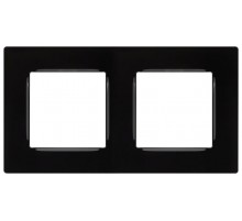 Рамка для розеток и выключателей  Серия 12 12-5202-06 на 2 поста, Классик, чёрный  Б0067723  ЭРА