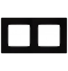 Рамка для розеток и выключателей  Серия 12 12-5202-06 на 2 поста, Классик, чёрный  Б0067723  ЭРА
