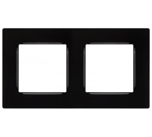 Рамка для розеток и выключателей  Серия 12 12-5202-06 на 2 поста, Классик, чёрный  Б0067723  ЭРА