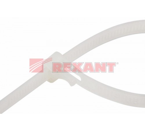Хомут-стяжка нейлоновая многоразовая 200x7,5 мм, белая, упаковка 100 шт.  07-0209  REXANT