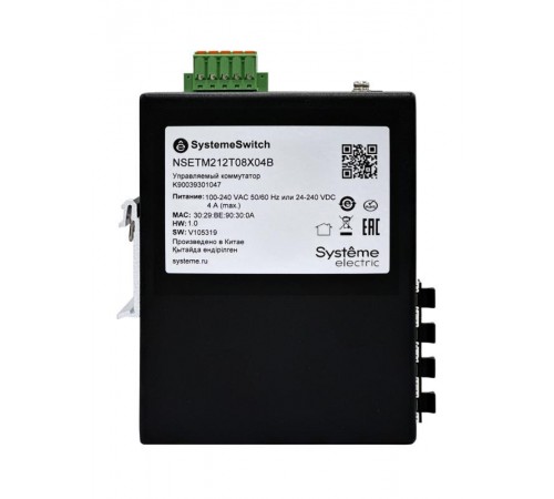 Управляемый промышленный коммутатор Ethernet L2+, 8x10/100/1000BaseT, 4x1000BaseX SFP  NSETM212T08X04B  SE