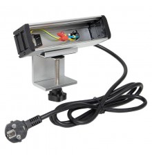 Встраиваемый настольный розеточный блок для крепления к столу, 8 модулей, C-Line, металлик  cl-vnbco-8-s  EKF