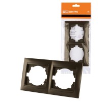 Рамка 2-х постовая горизонтальная бронза "Лама"  SQ1815-0730  TDM