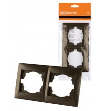 Рамка 2-х постовая горизонтальная бронза "Лама"  SQ1815-0730  TDM