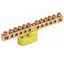 Шина PE земля на одном угловом изоляторе ШНИ-6х9-12-У1-Ж  YNN10-69-12C1-K05  IEK