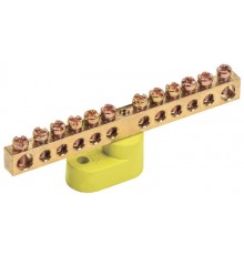 Шина PE земля на одном угловом изоляторе ШНИ-6х9-12-У1-Ж  YNN10-69-12C1-K05  IEK