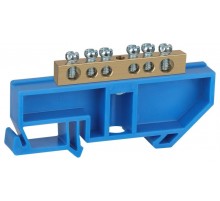 Шина N "ноль" на DIN-изол ШНИ-6х9-6-Д-синий (25/500/12000) NO-222-44 Б0033425  ЭРА