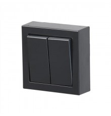 Выключатель двухклавишный, накладного монтажа, Impressivo, 2 доп.клеммы, антрацит  1065A-81   2TKA00001599  ABB