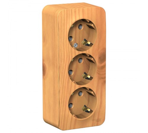 Blanca Ясень О/У с изолирующей пластиной Ясень Розетка 3-ая с заземлением без шторок 16А, 250В  BLNRA010315  SE