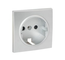 Валенсия лицевая панель розетки 1-местной с/з 16А сталь с защ. штор. EKF PROxima   ESR16-L-028-30   EKF