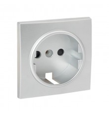 Валенсия лицевая панель розетки 1-местной с/з 16А сталь с защ. штор. EKF PROxima   ESR16-L-028-30   EKF