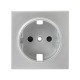 Валенсия лицевая панель розетки 1-местной с/з 16А сталь с защ. штор. EKF PROxima   ESR16-L-028-30   EKF