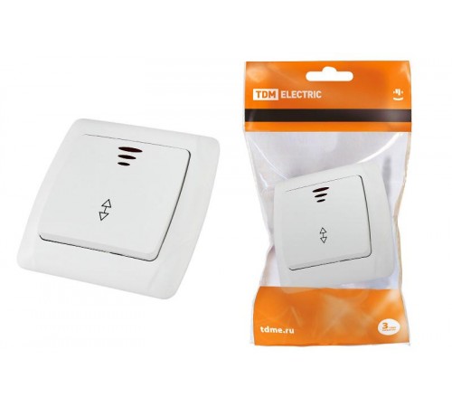Выключатель на 2 направления 1 кл. с подсветкой 10А белый "Онега"   SQ1805-0006  TDM