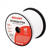 Провод ПГВА REXANT 1х1.50 мм, белый, бухта 100 м  01-6531  REXANT