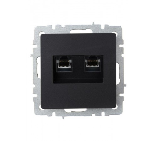 BRITE Розетка компьютерная 2-ая RJ45 кат.6 РК11-2-БрЧ черный  BR-K20-2-K02  IEK
