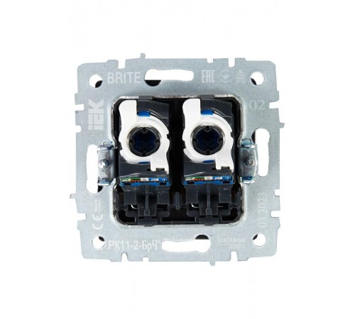 BRITE Розетка компьютерная 2-ая RJ45 кат.6 РК11-2-БрЧ черный  BR-K20-2-K02  IEK